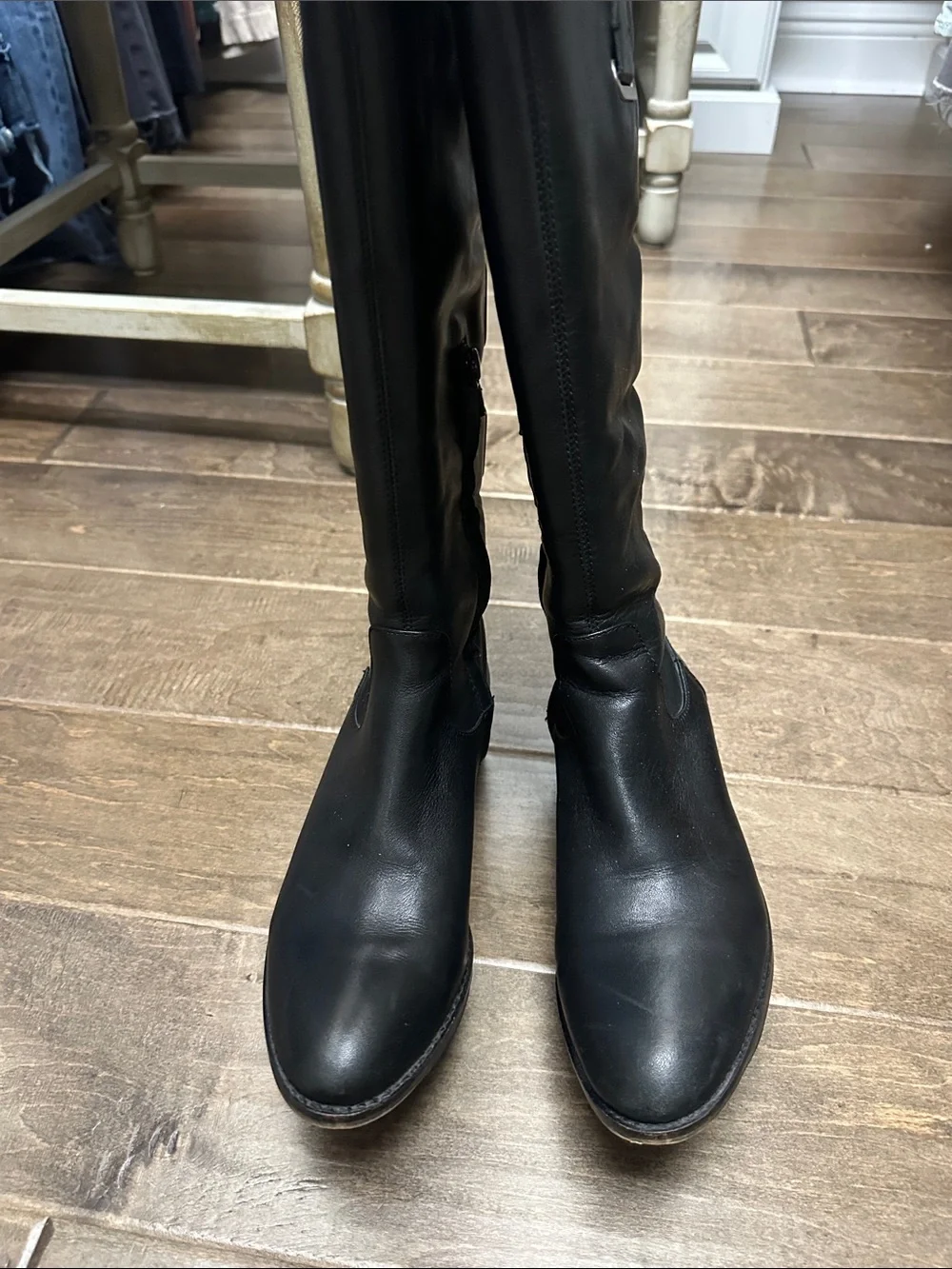Arturo Chiang Black Over-the-Knee Buckle Riding Boots